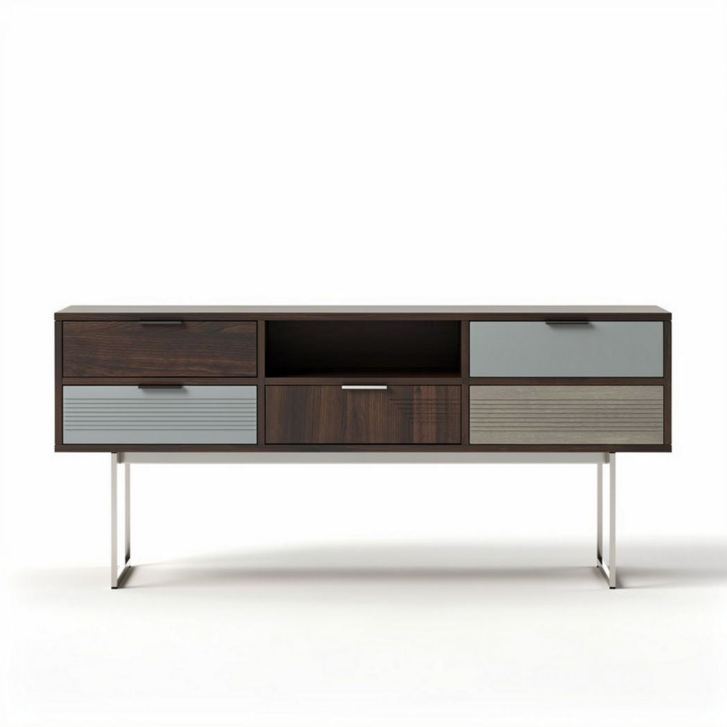 Mobile da soggiorno con struttura in legno e metallo dimensioni 150 x 40 x 75cm