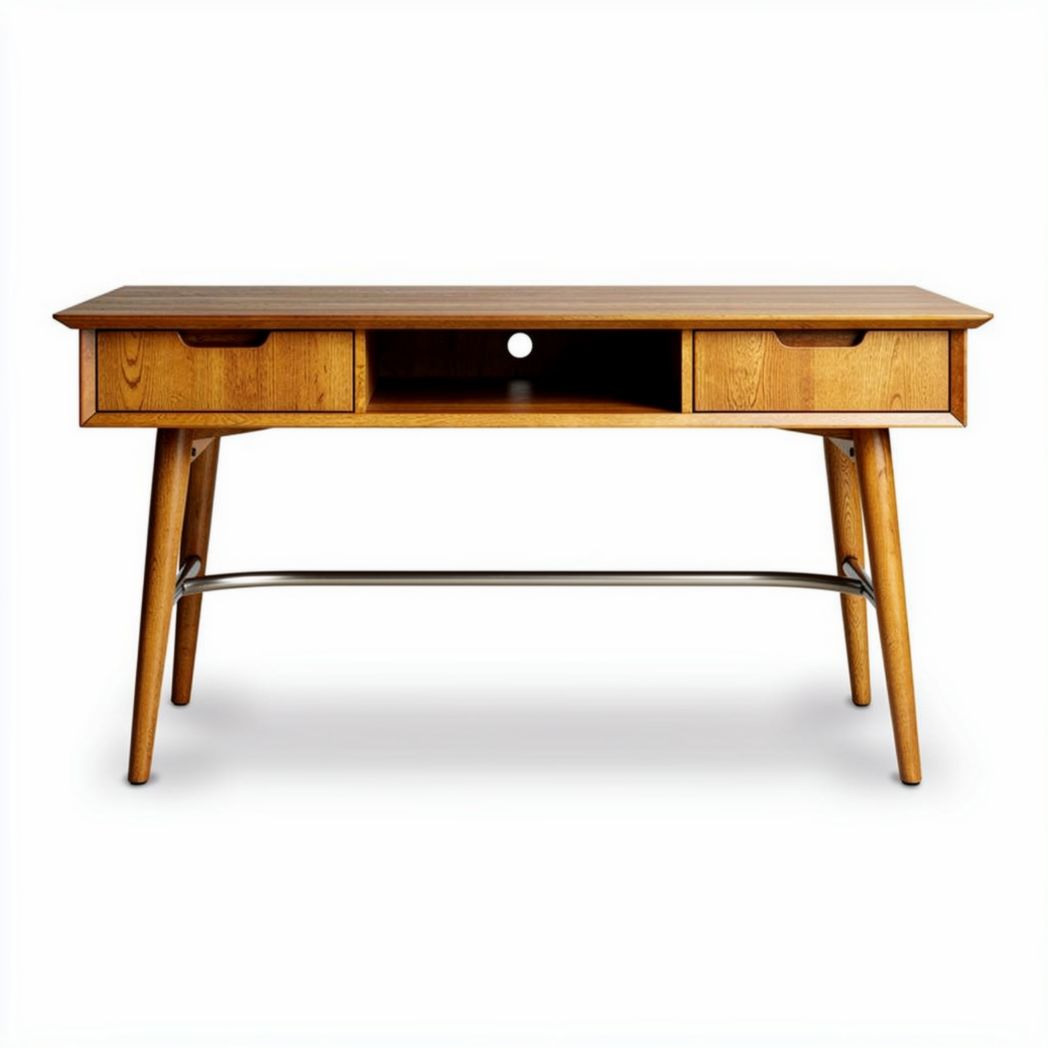 Scrivania in legno marrone con cassetti dimensioni 120 x 60 x 75cm
