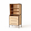 Mobile contenitore in legno di rovere con tre cassetti e ripiani 80 x 40 x 150cm