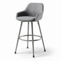 Sgabello da bar in tessuto grigio con struttura in metallo 45 x 45 x 100cm