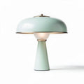 Lampada da tavolo in metallo verde con base conica e paralume sferico 30 x 30 x 50cm