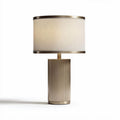 Lampada da tavolo in metallo e tessuto colore beige dimensioni 20 x 20 x 40cm