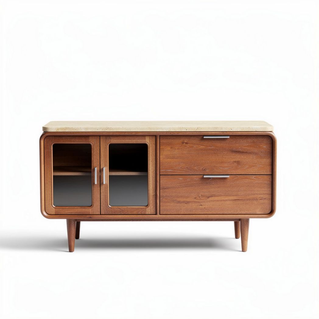 Mobiletto in legno con top in marmo e ante a specchio dimensioni 120 x 50 x 75cm